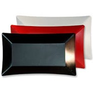 Ref: Bandeja rectangular blanca,negra,roja de 33x25mm - pack de 25 uds.