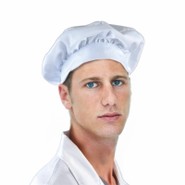 Ref: GOCOB PACK Gorro chef bajo unisex de tela BLANCO (6 ud)